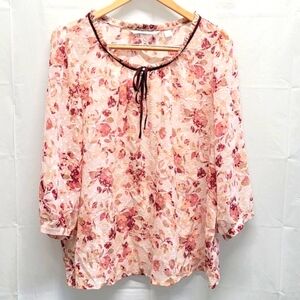 LC Lauren Conrad Floral Blouse Size XL